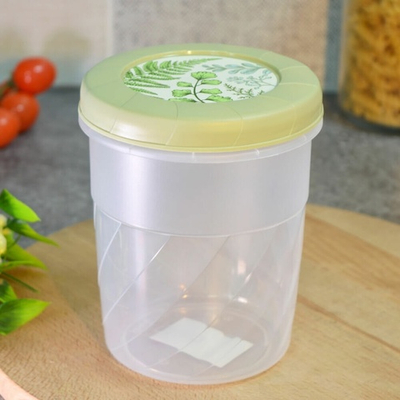 Банка для сыпучих 1,2л с завинчивающейся крышкой, с декором, зеленый