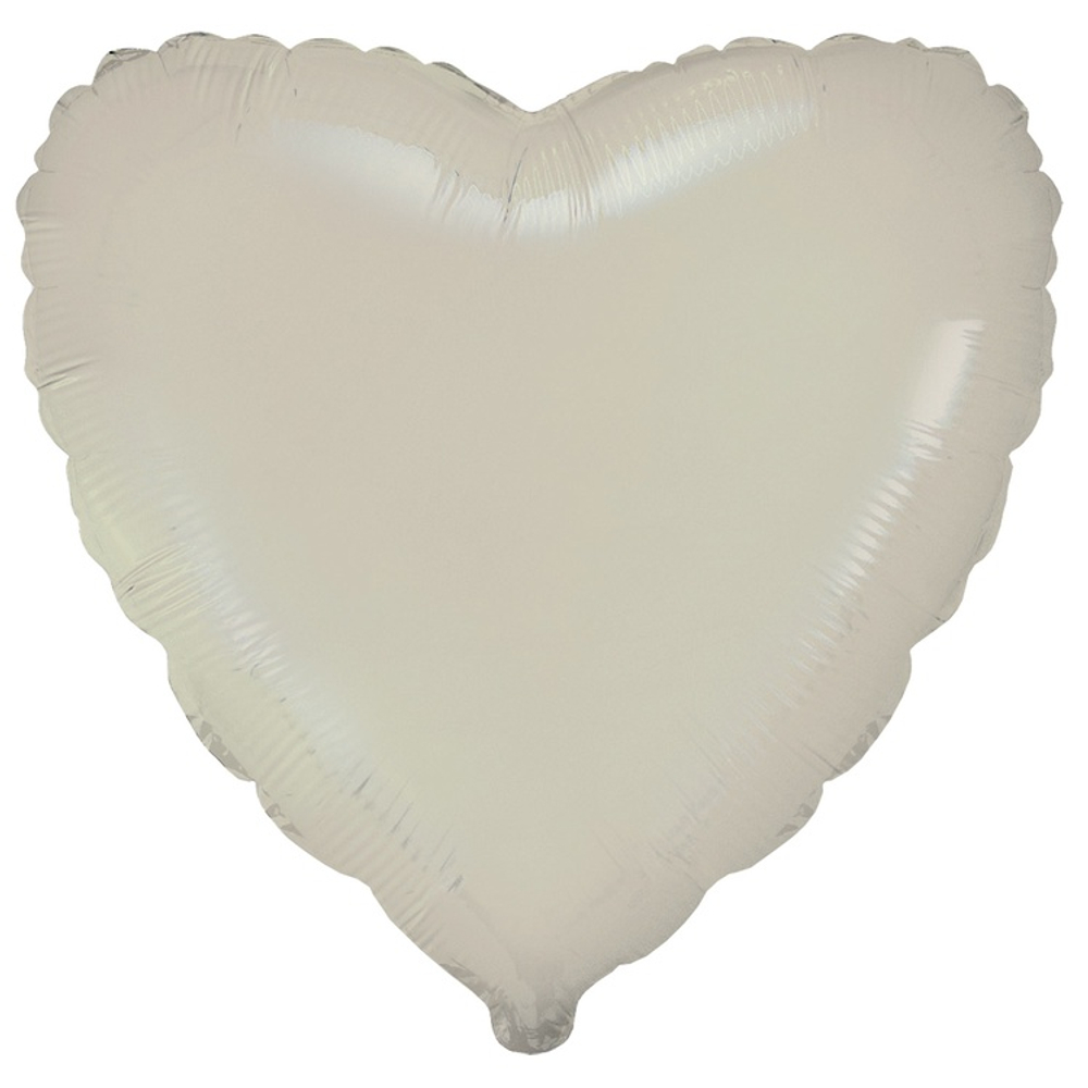 Фольгированный шар-сердце, сатин, в бежевых оттенках, 46 см