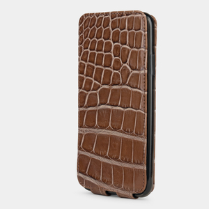 Special order: Чехол для iPhone 11 Pro Max из натуральной кожи крокодила, цвета коричневый лак
