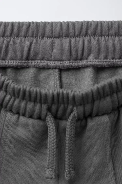 ZARA БРЮКИ ИЗ ВЕЛЬВЕТА И ФУТЕРА, СЕРО-СИНИЙ