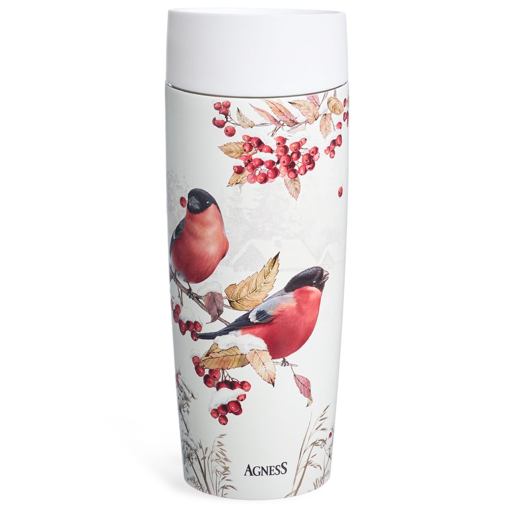 ТЕРМОКРУЖКА AGNESS "СНЕГИРИ" 360МЛ