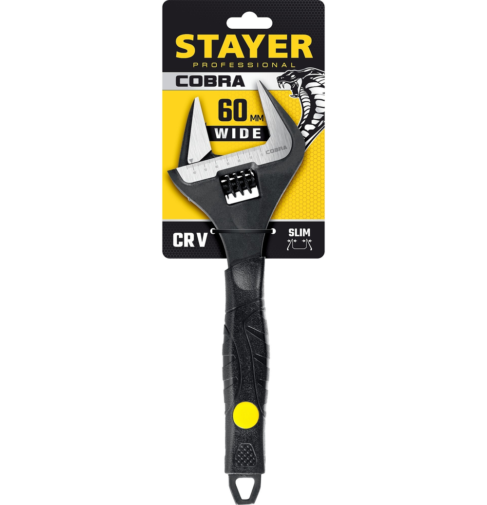 STAYER Cobra, 300/60 мм, разводной ключ, Professional (27264-30)