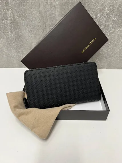 Кожаное портмоне Bottega Veneta черный