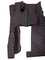Ковры 3D FAW J7 (экокожа, черный, красная строчка)