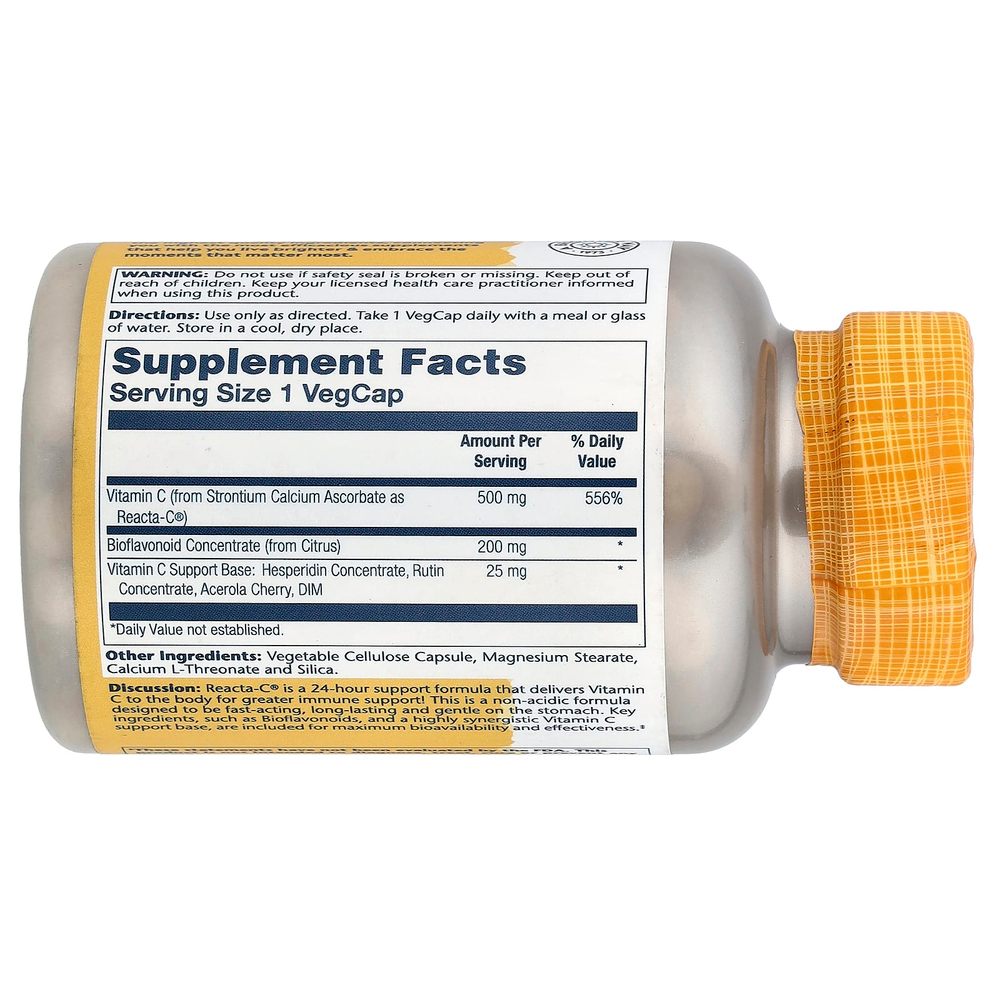 Solaray, Reacta-C®, 500 мг, 120 вегетарианских капсул