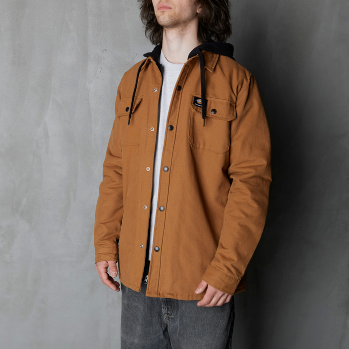 Куртка мужская Dickies Skateboarding Duck Shirt Jacket артикул:TJSK5-brown - купить в магазине Дайс
