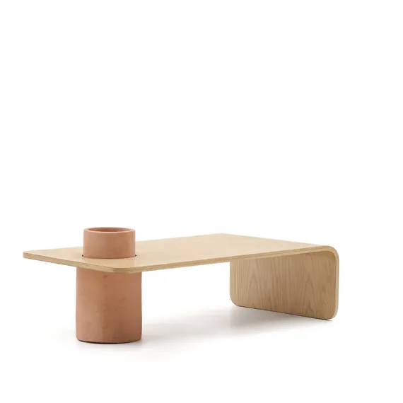 Журнальный столик Olaria терракотовый с дубовым шпоном, 110x60 см