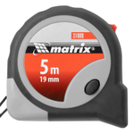 Рулетка Continuous fixation,5 м х 19 мм,двухкомпонентный корпус,плавная фиксация Matrix