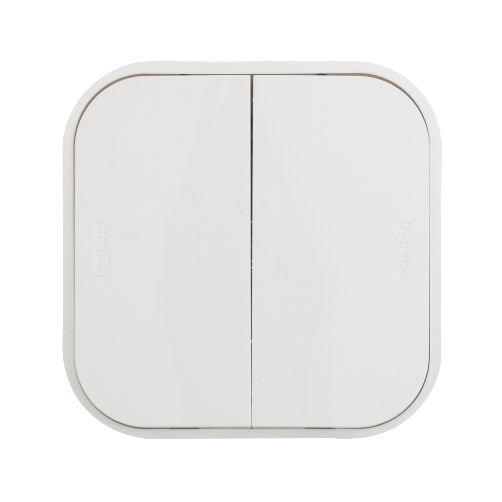 Выключатель 2х-клавишный IP20 10А 250В белый Quteo Legrand