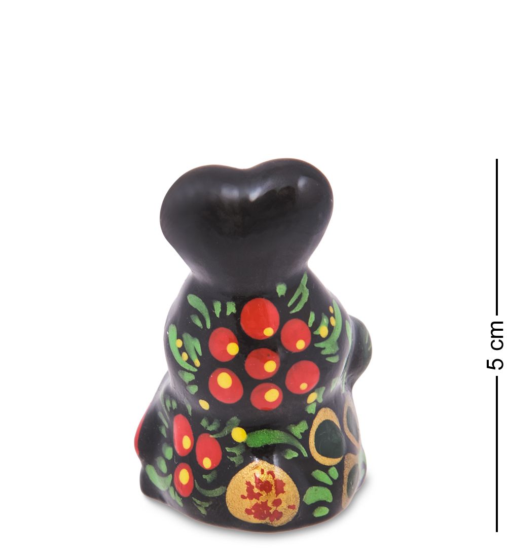 ГЛ- 964 Фигурка «Зайчонок сморковкой» хохлома (Гжельский фарфор)
