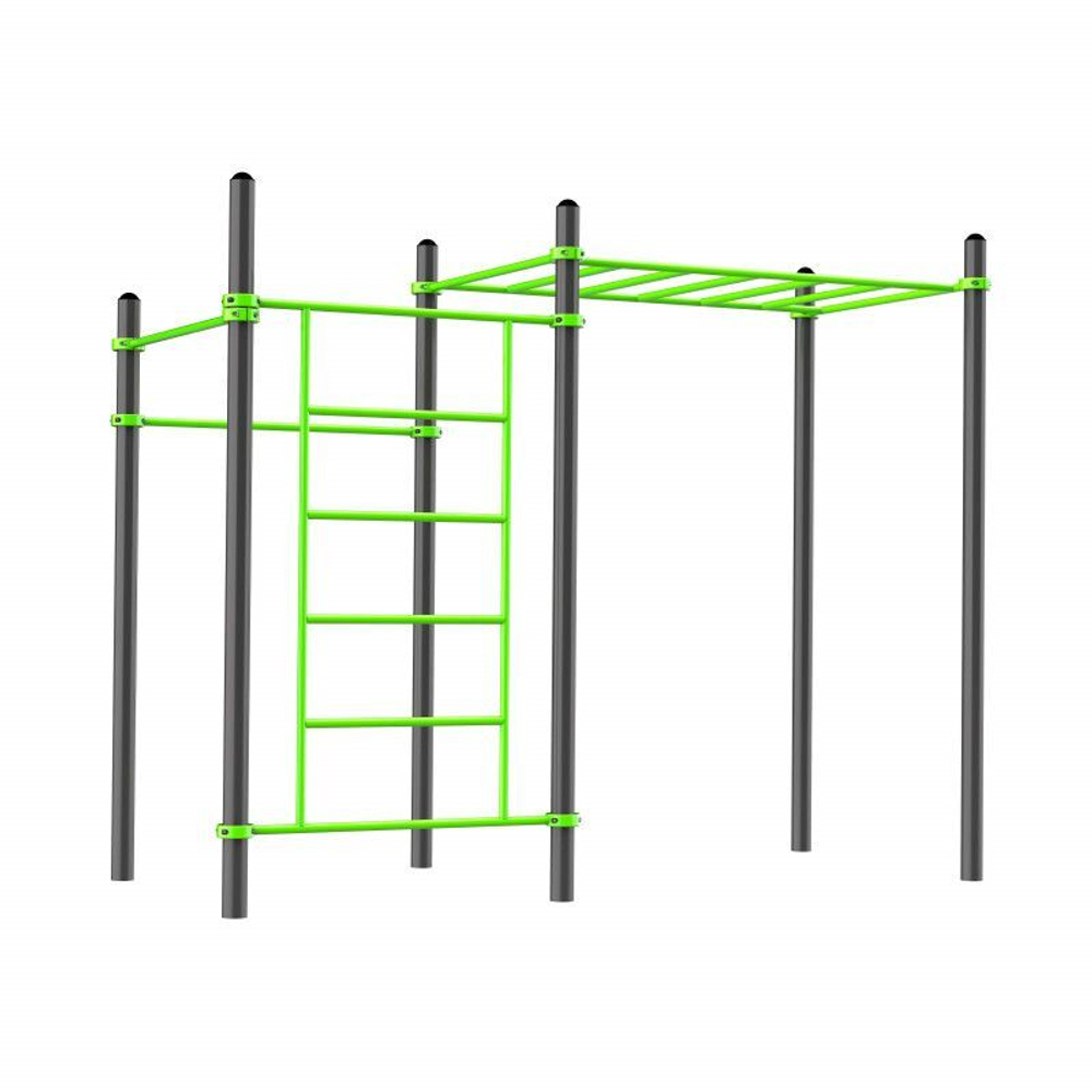 W318 Воркаут (2 перекладины, шведская стенка, рукоход классический) ZAVODSPORTA