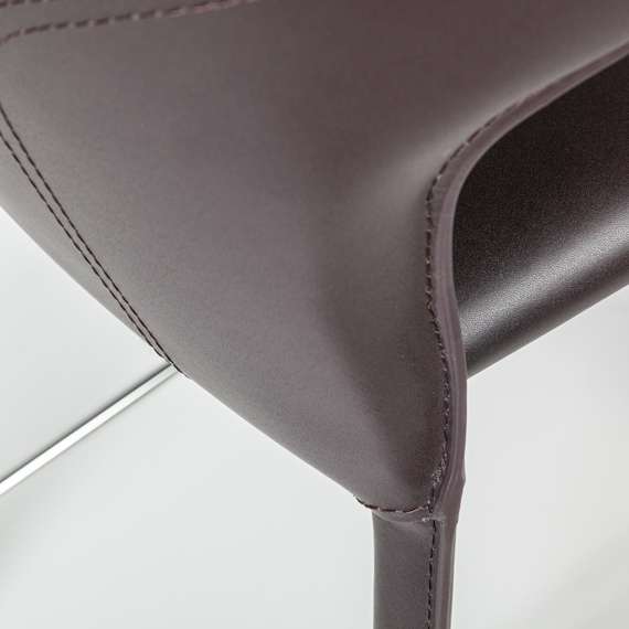 Полубарный стул Austin, темно-коричневая кожа