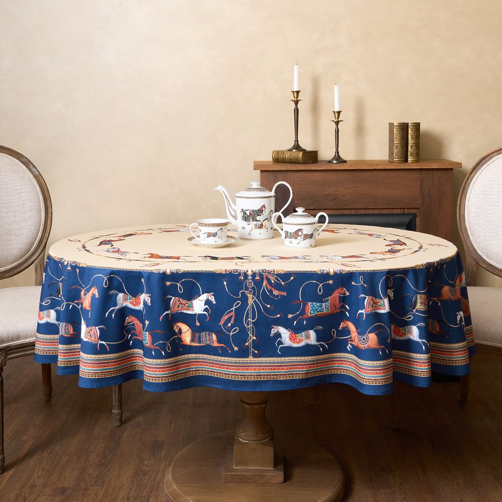 СКАТЕРТЬ ОВАЛЬНАЯ "PASSAGE"140Х180СМ ,БЕЖЕВЫЙ, 100% ХЛОПОК,ТВИЛ, ПРОПИТКА