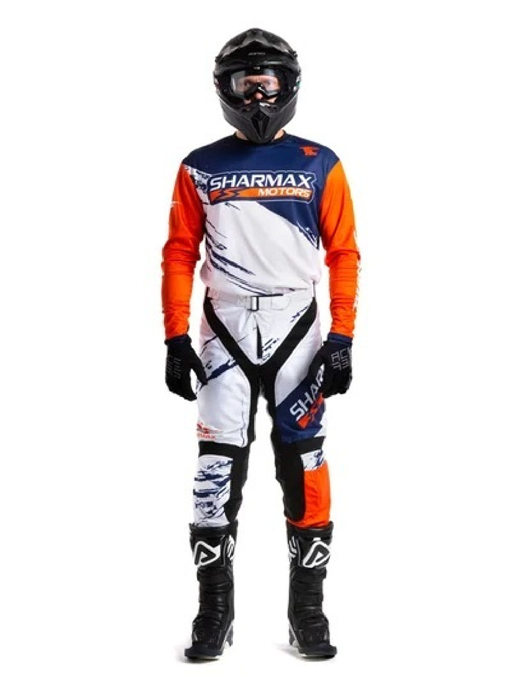 Мотоштаны Sharmax White-Orange