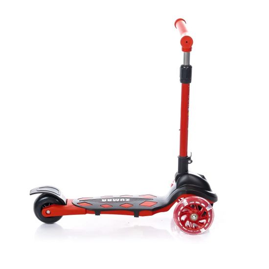 Самокат трехколесный со светящимися колесами Micar Zumba 2022 чёрный, красный