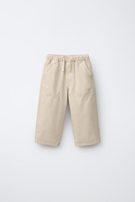 ZARA X PUKAS БРЮКИ КАРГО PUKAS SURF ИЗ ХЛОПКА, СВЕТЛО-БЕЖЕВЫЙ