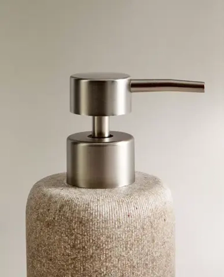 ZARA HOME ДОЗАТОР ДЛЯ ЖИДКОГО МЫЛА ИЗ СМОЛЫ, БЕЖЕВЫЙ
