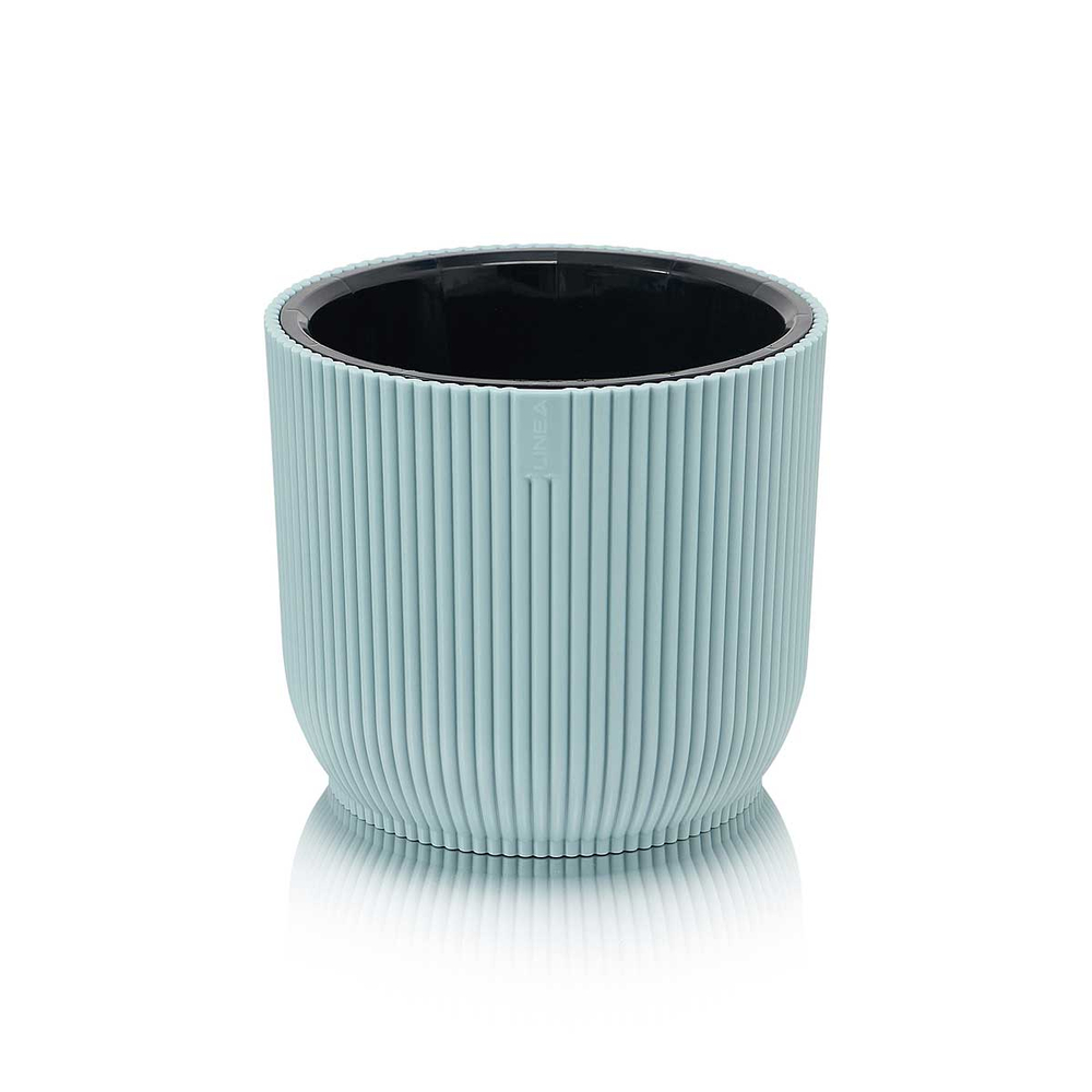 Кашпо пластиковое Linea d21,3см h18,6см v4,6л серо-голубой