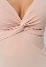 Лонгслив с деталью бежевый