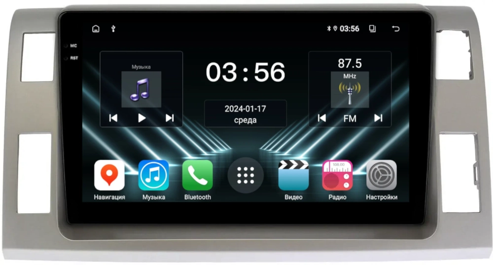 Магнитола для Toyota Estima 3 2006-2016 (без 360, рамка серая тип 2) - FarCar DX10-9575A монитор 10.36" IPS на Android 13, 4+64Гб, CarPlay