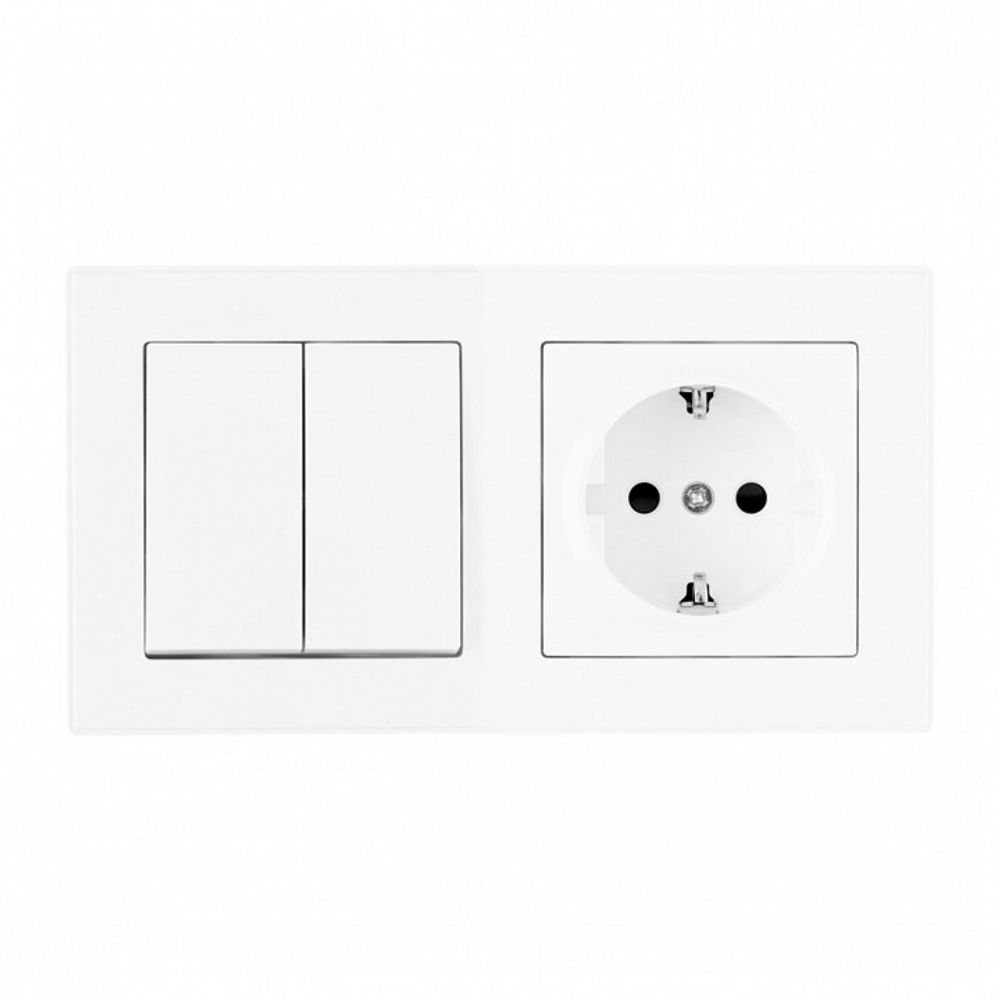 Блок с розеткой и выключателем Arte Milano SET06-2 SET06-2-30-2-40-1 white
