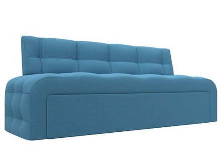 Диван кухонный прямой Люксор, Амур 10 голубой, Рогожка, 123865