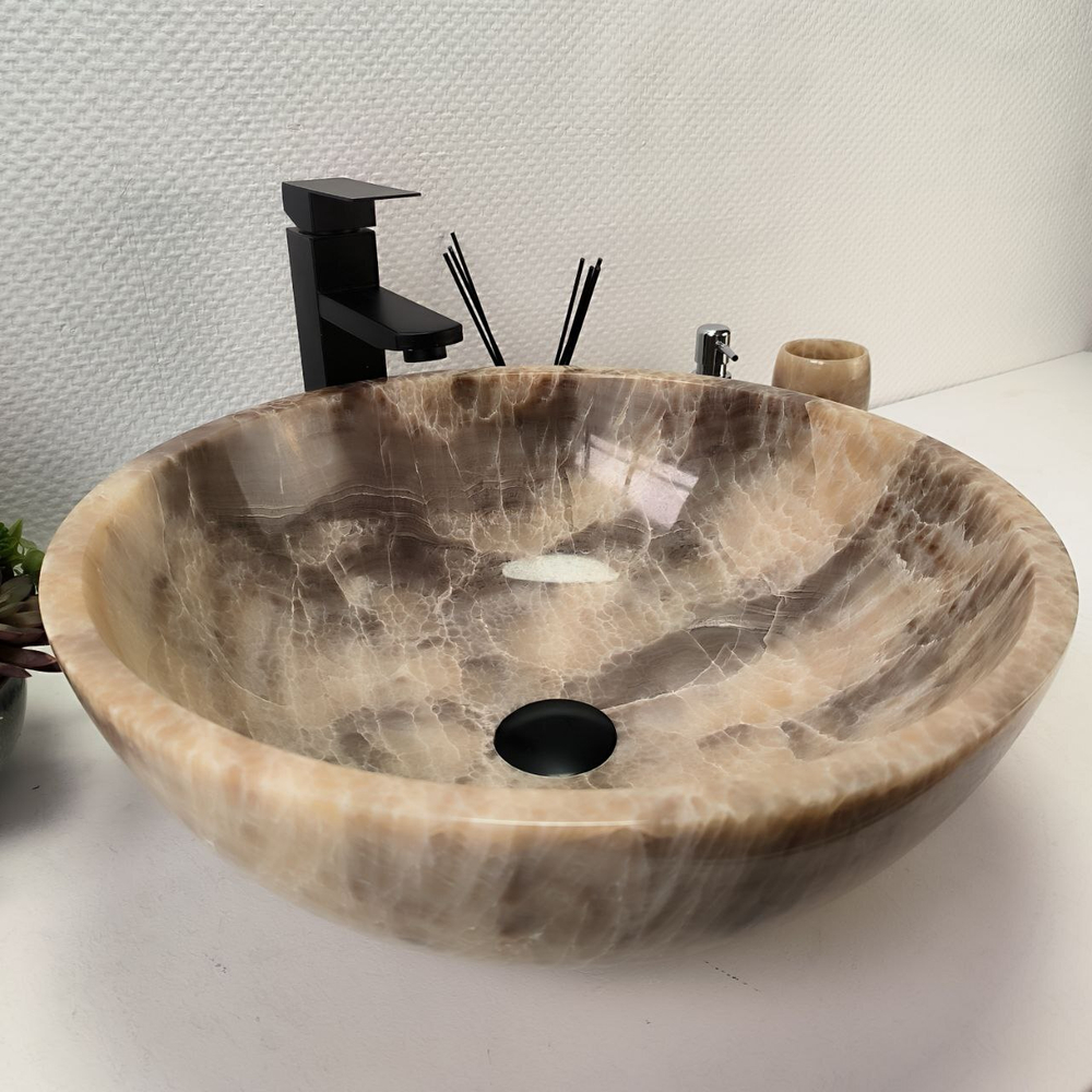 Раковина из оникса Bowl Grey TinLip BO-62968 45*45*17 42