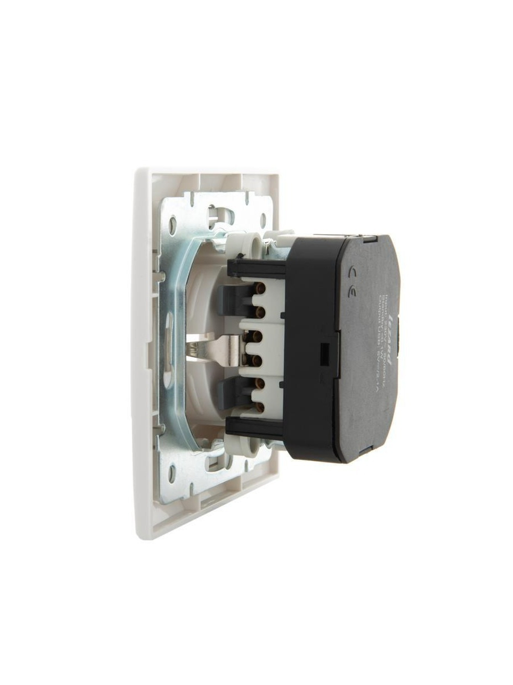 Розетка 1-м СП Mira 16А с заземл. + USB разъем бел. LEZARD 701-0202-181