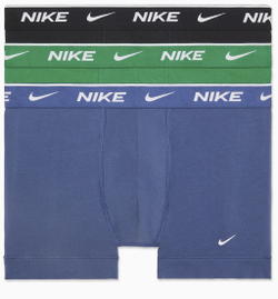Мужские боксеры спортивные Nike Everyday Cotton Stretch Trunk 3P - mystic navy/malachite/black