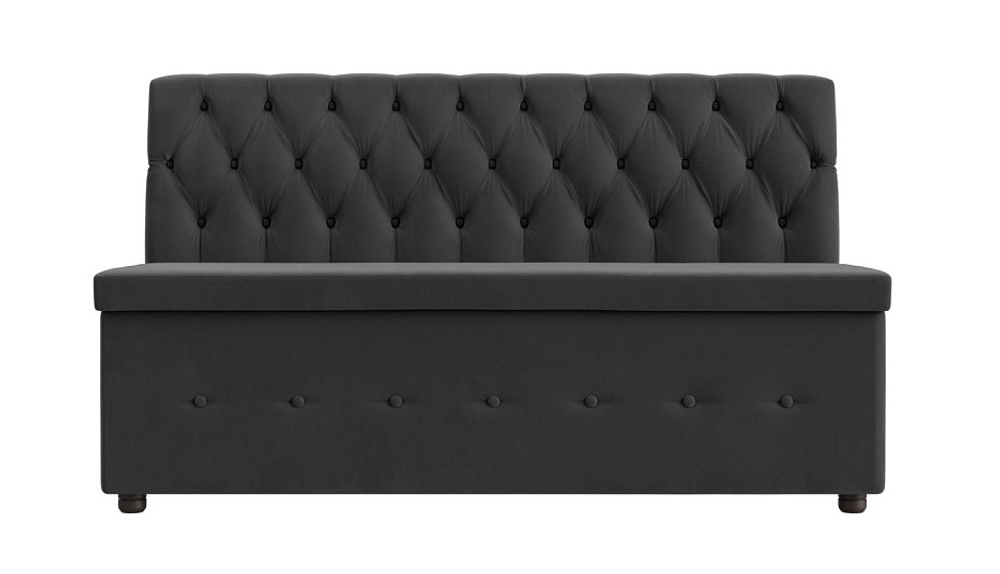 Диван кухонный прямой Вента, Серый, Велюр, 108765