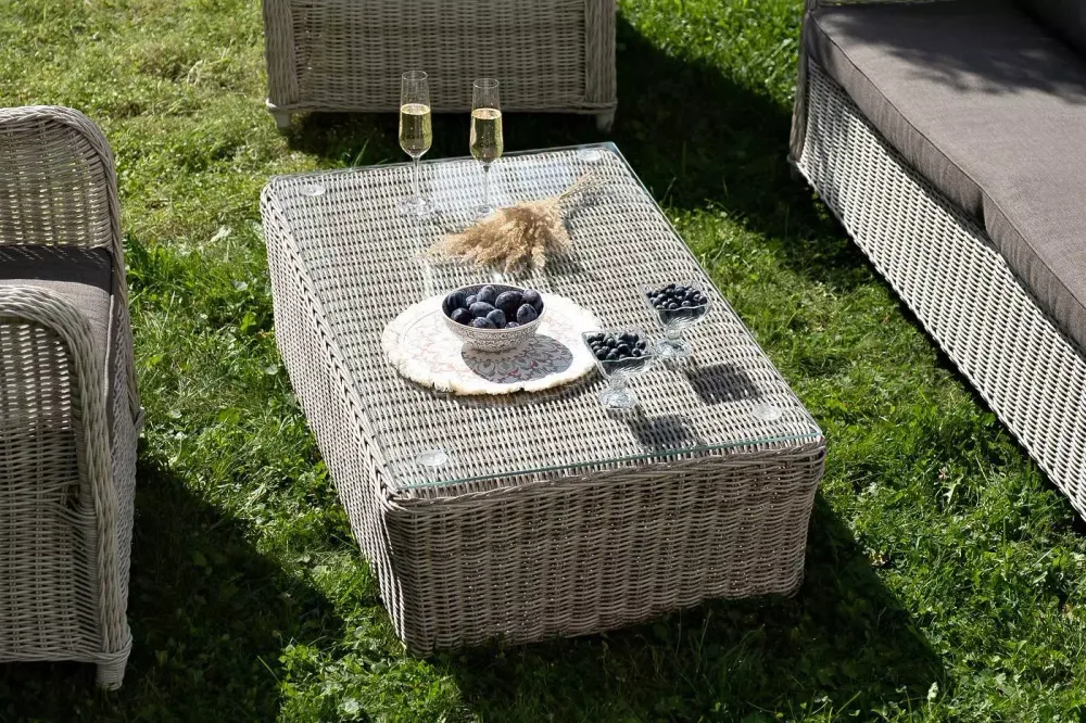 "Гляссе" лаунж-зона из искусственного ротанга, цвет бежевый