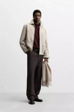 ZARA ХЛОПКОВЫЙ БОМБЕР, СЕРЫЙ