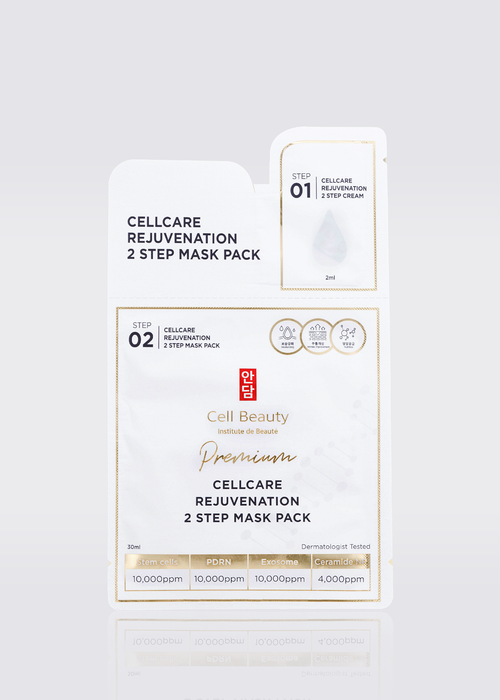 Cell Beauty 2-этапная омолаживающая маска-Cellcare Rejuvenation 2 Step Mask Premium,Крем с церамидами (2 мл) + Тканевая маска (30 мл)