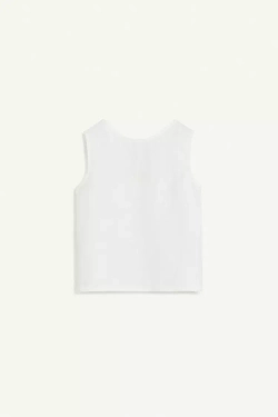 ZARA ТОП БЕЗ РУКАВОВ, БЕЛЫЙ