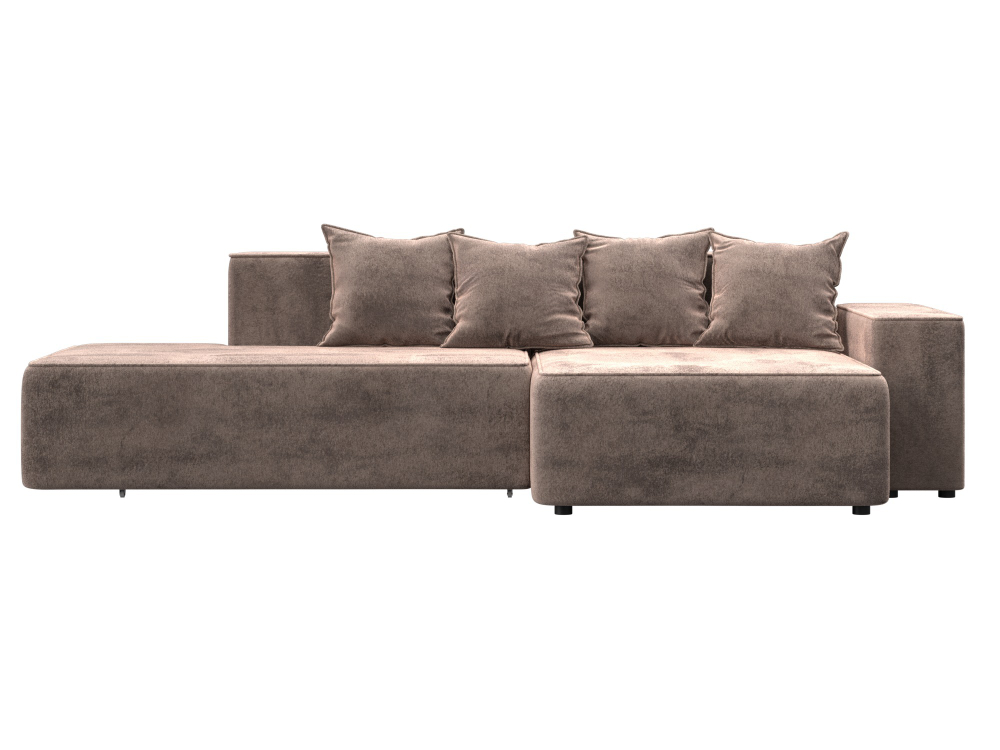 Диван угловой Лига-079 угол правый ВЕЛЮР TOWER 05 бежевый