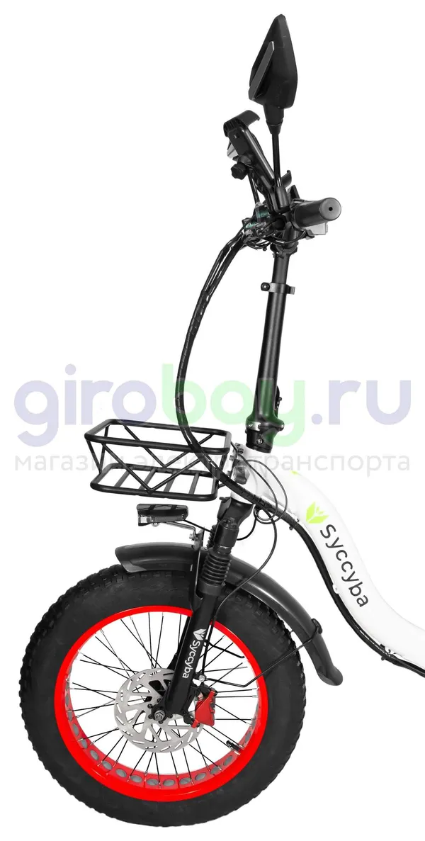 Электровелосипед Syccyba F11 Pro (48V/15Ah) - Белый с красными ободами фото №5