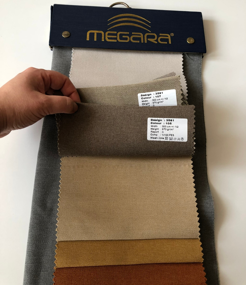 Портьерная ткань dimout фактурный Megara арт. 3581 (высота 300 см, Турция)
