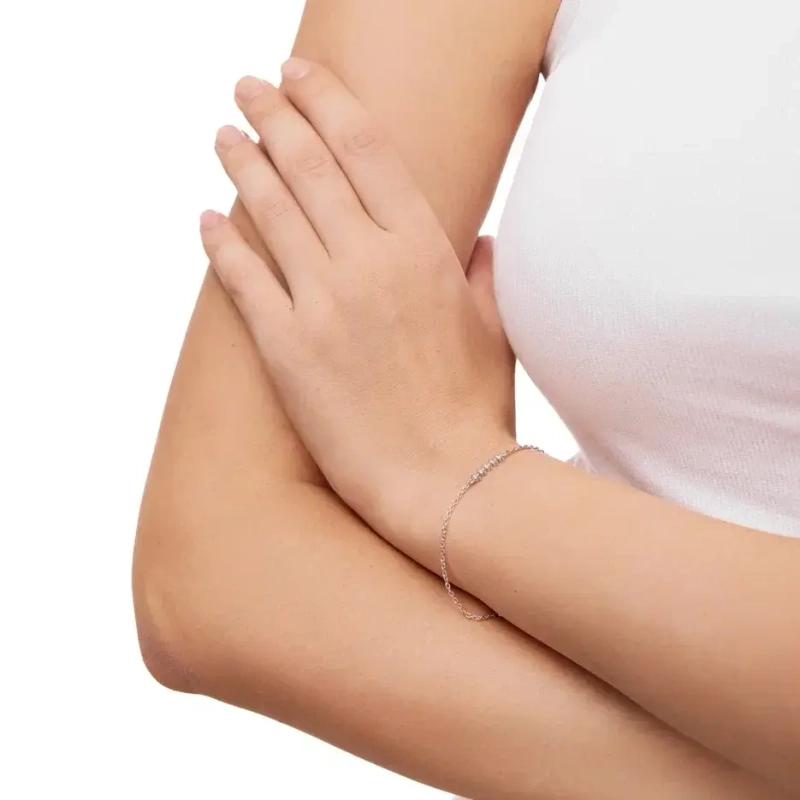 Браслет Ряд Камней – Серебро