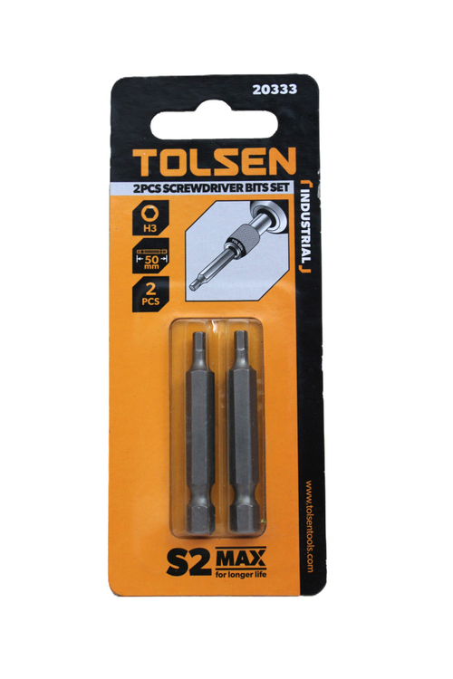 Набор односторонних бит TOLSEN "INDUSTRIAL" 1/4" HEX3х50мм 2шт. 20333