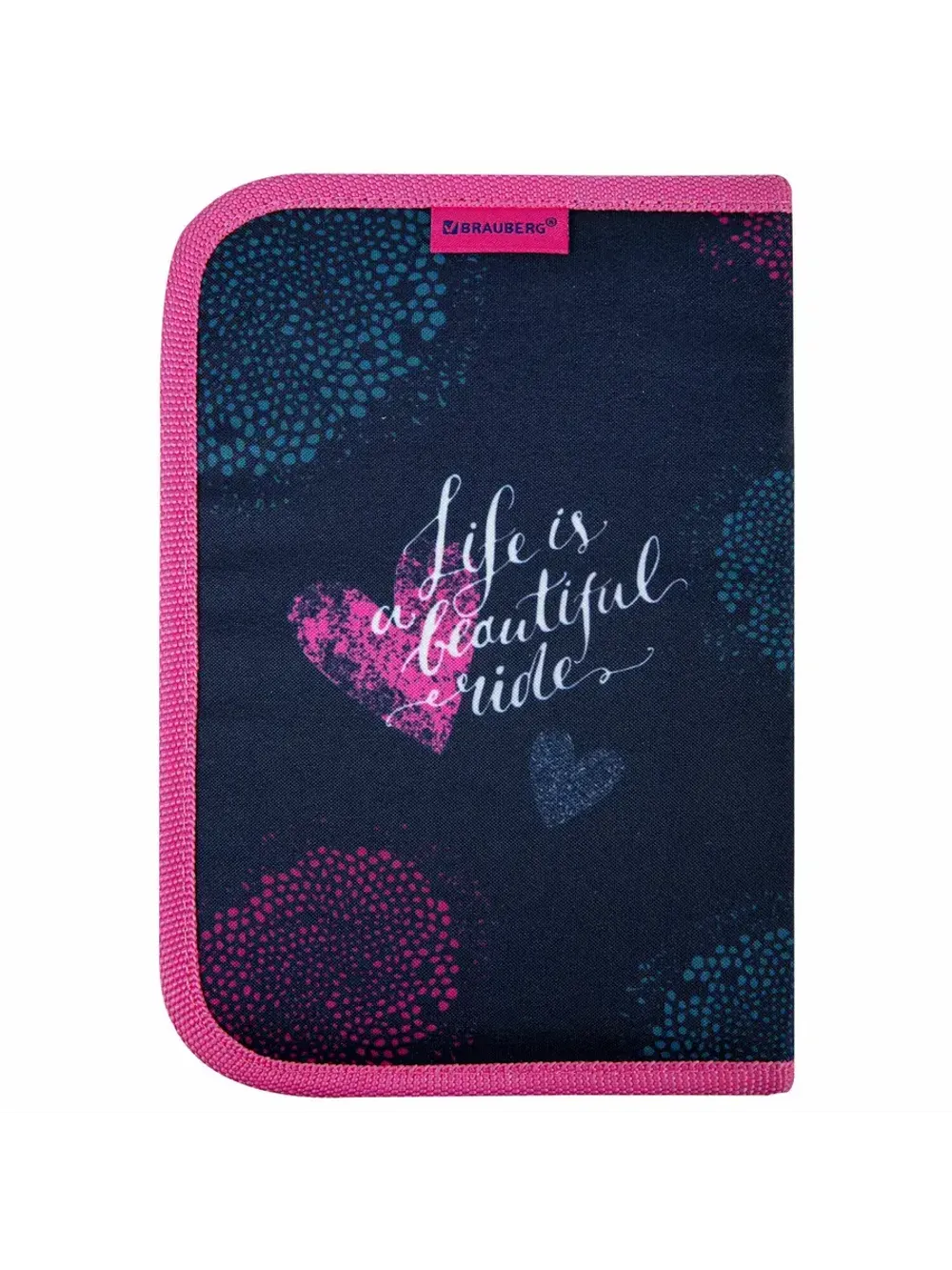 Пенал однокамерный, полиэстер, 21х14 см, "Beautiful ride"