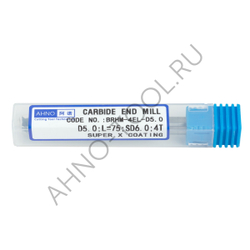 Фреза твердосплавная   5мм (L=75, l=20, хв=6) Z4 45° по закаленной стали BRHM-4EL-D5.0 HRC65 AHNO
