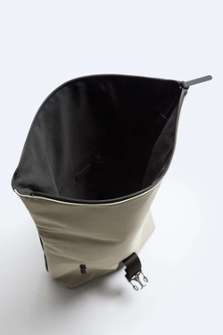 ZARA ПРОРЕЗИНЕННЫЙ РЮКЗАК С КЛАПАНОМ, ЭКРЮ