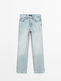 Massimo Dutti Джинсы с высокой посадкой, голубой