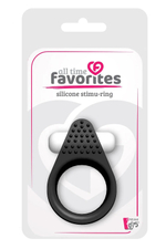 Чёрное эрекционное кольцо Silicone Stimu-Ring