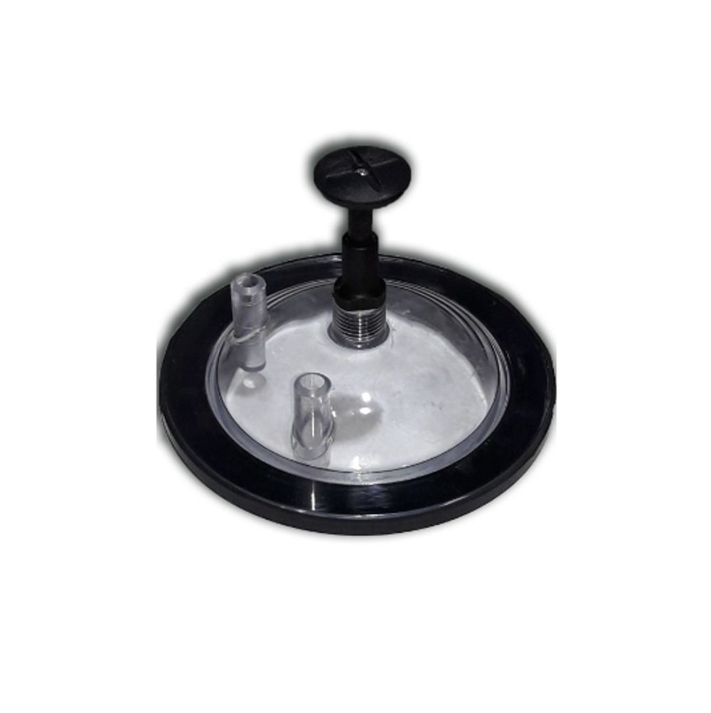 Крышка бидона 20л Lider (с проклад. и клапаном-фиксатором + 2 выхода)