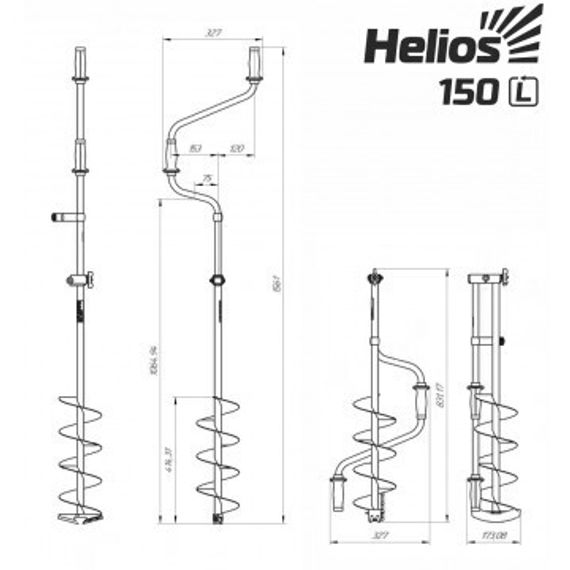 Ледобур HS-150D левое вращение (LH-150LD) Helios