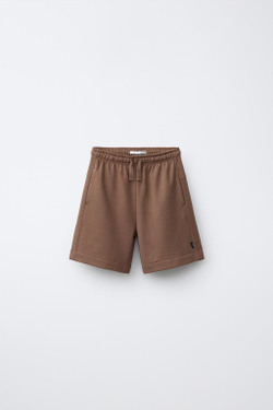 ZARA ОДНОТОННЫЕ ШОРТЫ, СВЕТЛО-КОРИЧНЕВЫЙ