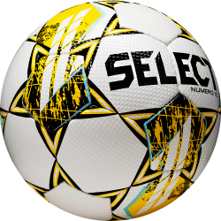 Мяч футб. SELECT Numero 10 V23, 0574060005, р.4, FIFA Basic, 32п, ПУ, руч. сш, бело-желтый