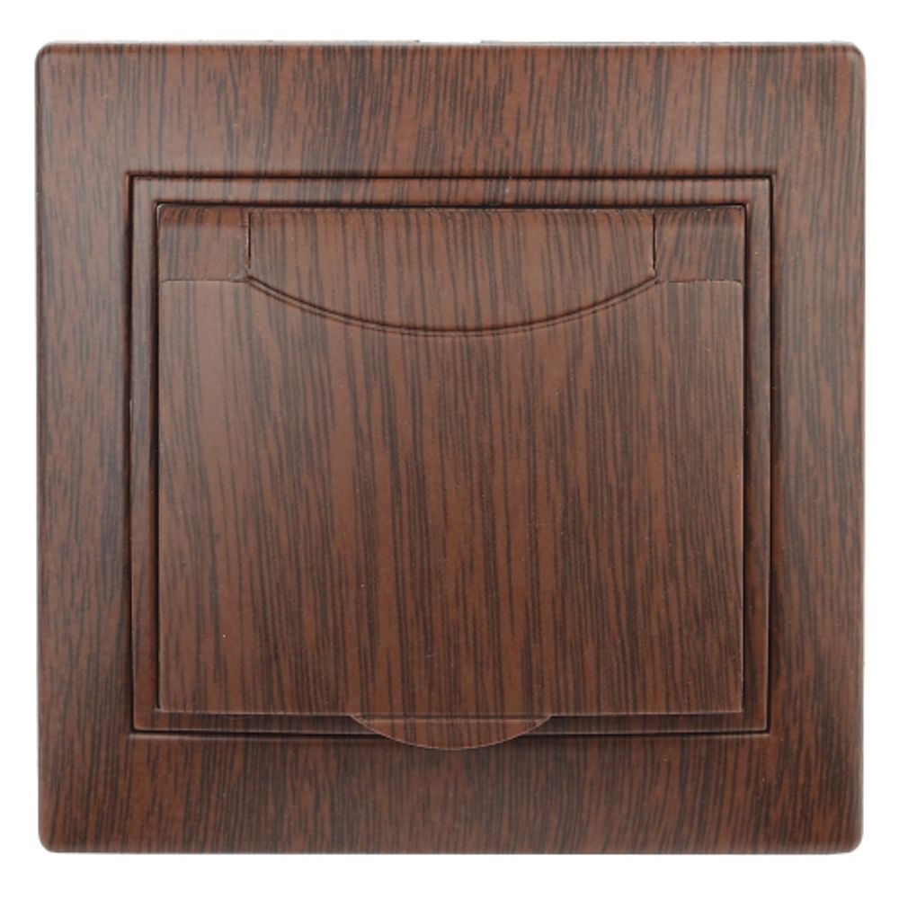 Розетка Intro Plano 1-203-10 2P+E Schuko с крышкой 16А-250В IP20 СУ венге