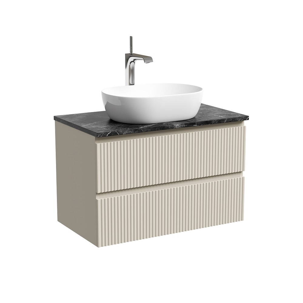 Тумба подвесная Sancos Snob R, Beige Soft 790х445х500, под столешницу с отверстием под смеситель, цвет Black Sky